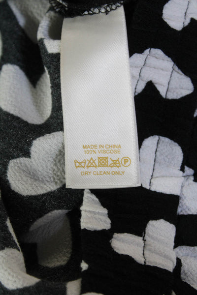 Kate Spade Womens Elastic Waistband Straight Leg Graphic Print Pants Black Size