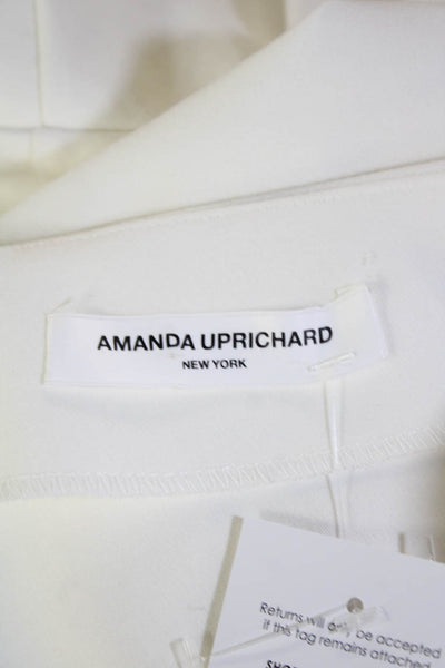 Amanda Uprichard Womens Short Sleeve Zip Lined Scoop Neck Dress White Size M