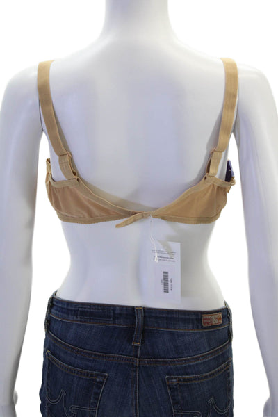 Prima Donna Womens Basic Bow Accented Underwire Bra Solid Beige Size UK 40B