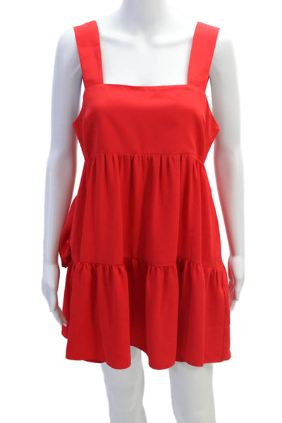 Amanda Uprichard Womens Sleeveless Mini Dress Cherry Red Size Medium