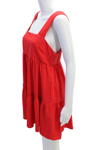 Amanda Uprichard Womens Sleeveless Mini Dress Cherry Red Size Medium