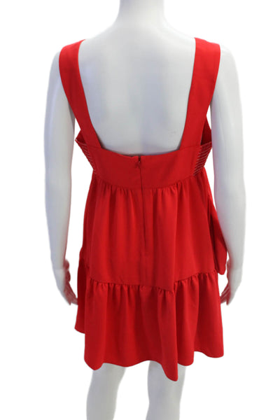 Amanda Uprichard Womens Sleeveless Mini Dress Cherry Red Size Medium