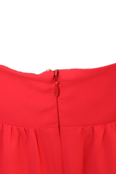 Amanda Uprichard Womens Sleeveless Mini Dress Cherry Red Size Medium