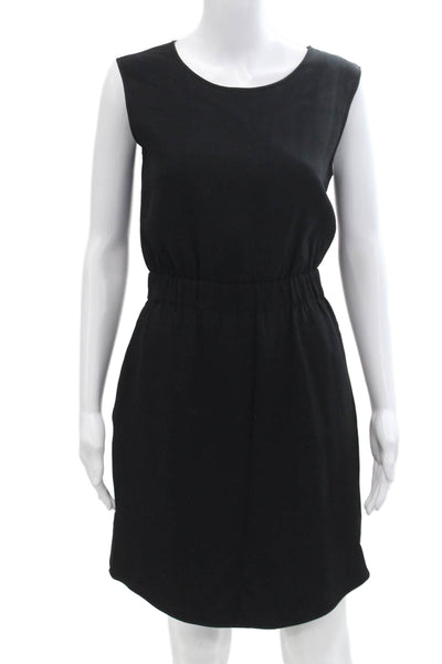 Theory Womens Sleeveless Elastic Waist Lydan Dress Black Size Petite