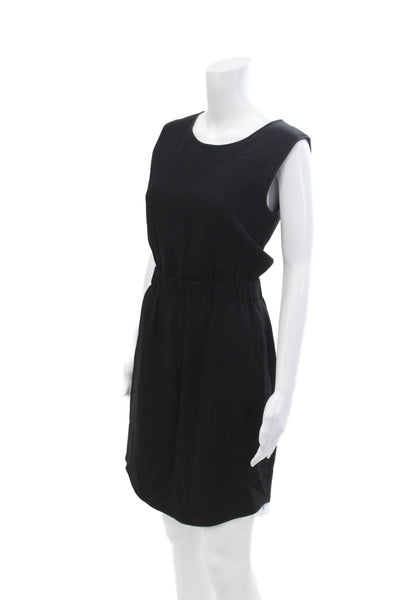Theory Womens Sleeveless Elastic Waist Lydan Dress Black Size Petite