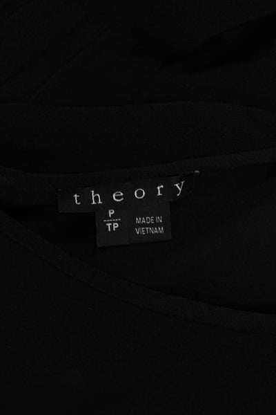 Theory Womens Sleeveless Elastic Waist Lydan Dress Black Size Petite
