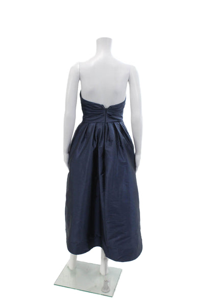 Monique Lhuillier Bridesmaids Womens Sweetheart Neck A Line Gown Navy Blue Size