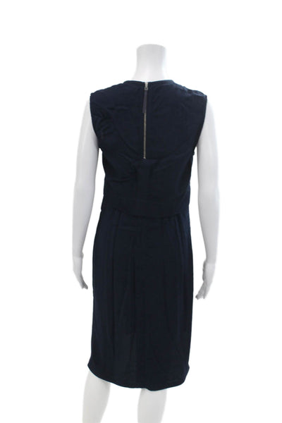 Helmut Lang Womens Sleeveless Mid Calf Maxi Dress Navy Blue Size 0
