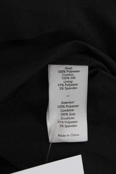 Elizabeth and James Womens Silk Blend V Neck Sleeveless A Line Dress Black Size