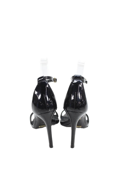 Schutz Womens Patent Leather Ankle Strap Pump High Heels Black Size 6.5