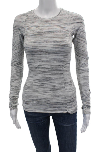 Lululemon Women's Round Neck Long Sleeves Athletic Workout Top Gray Size S