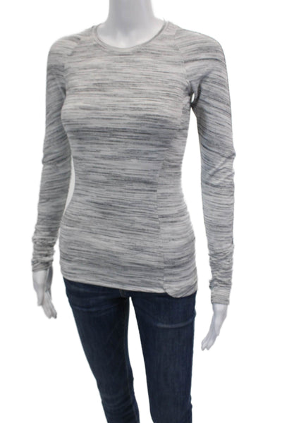 Lululemon Women's Round Neck Long Sleeves Athletic Workout Top Gray Size S