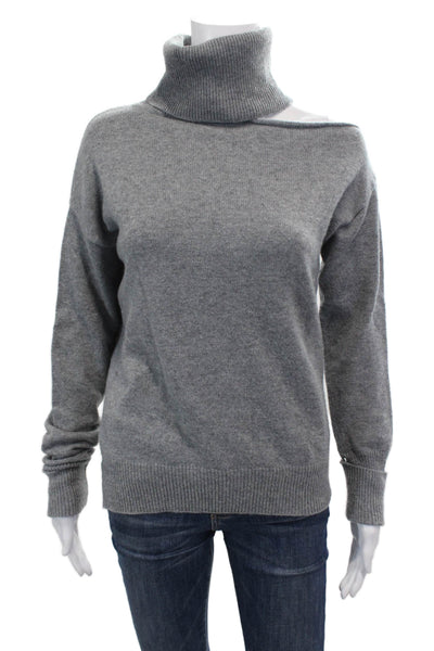 Paige Women's Turtleneck Cut-Out Long Sleeves Pullover Sweater Gray Size XS
