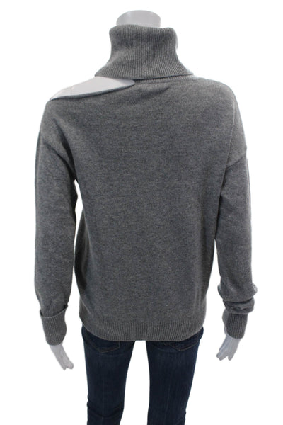 Paige Women's Turtleneck Cut-Out Long Sleeves Pullover Sweater Gray Size XS