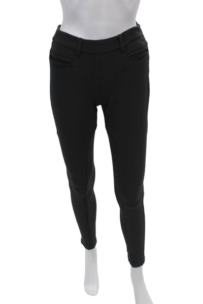 Theory Women's Hook Closure Fitted Flat Front Skinny Dress Pants Black Size 00