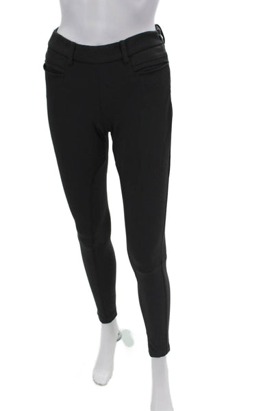 Theory Women's Hook Closure Fitted Flat Front Skinny Dress Pants Black Size 00