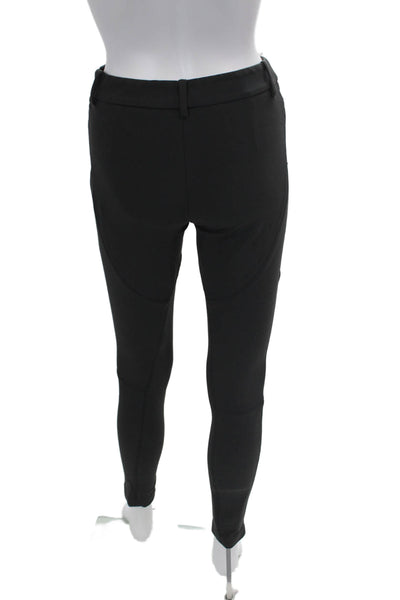 Theory Women's Hook Closure Fitted Flat Front Skinny Dress Pants Black Size 00