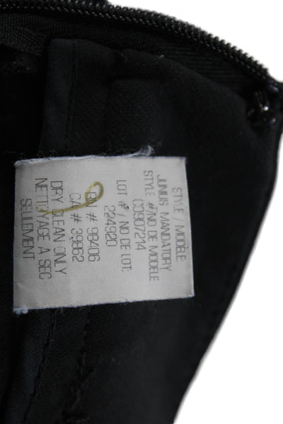 Theory Women's Hook Closure Fitted Flat Front Skinny Dress Pants Black Size 00