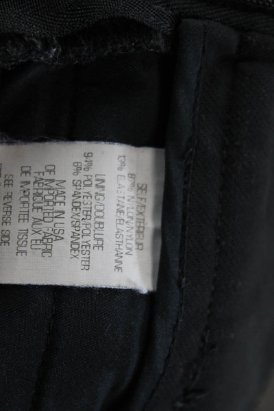 Theory Women's Hook Closure Fitted Flat Front Skinny Dress Pants Black Size 00