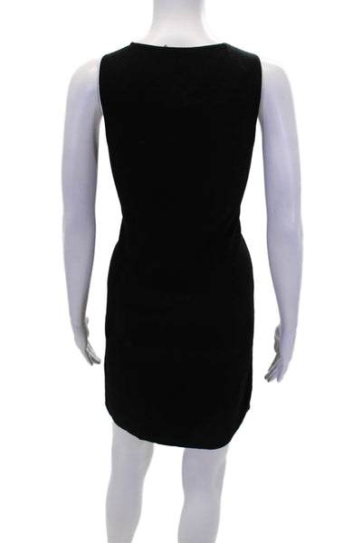 Theory Womens Sleeveless Scoop Neck Stretch Knit Mini Dress Black Size Petite