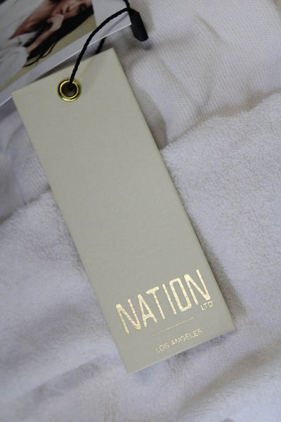 Nation LTD Womens Cotton Long Sleeve Pullover Sweatshirt Top White Size XS