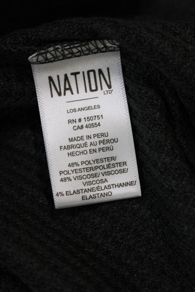 Nation LTD Womens Waffle Knit Drawstring Waist Tapered Sweatpants Green Size XS