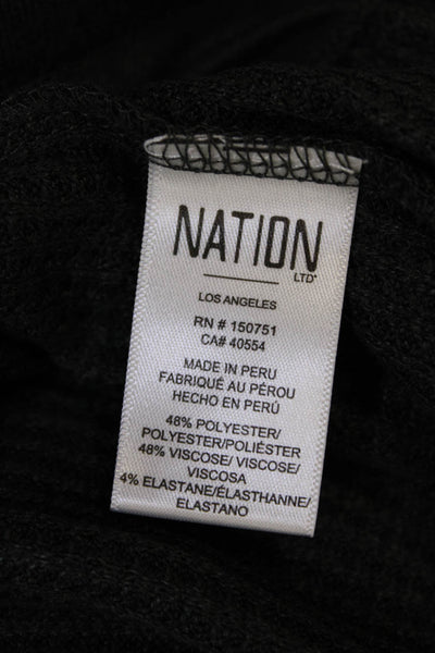 Nation LTD Womens Waffle Knit Drawstring Waist Tapered Sweatpants Green Size M