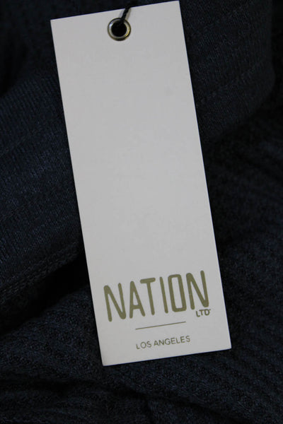 Nation LTD Womens Waffle Knit Drawstring Waist Tapered Sweatpants Green Size M