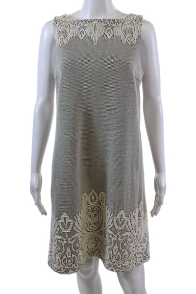 J. Mclaughlin Womens Scoop Neck Sleeveless Lined Mid Length Dress White Size S