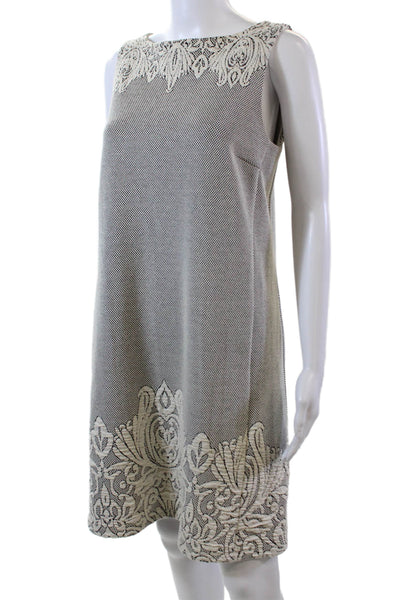 J. Mclaughlin Womens Scoop Neck Sleeveless Lined Mid Length Dress White Size S