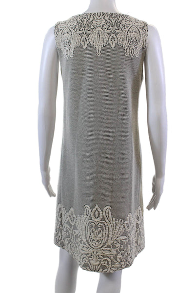 J. Mclaughlin Womens Scoop Neck Sleeveless Lined Mid Length Dress White Size S