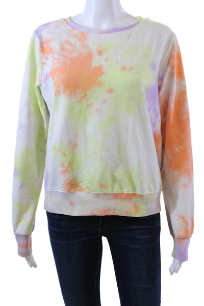 Wildfox Womens Cotton Long Sleeve Round Neck Tie Dye Sweater Multi Size M