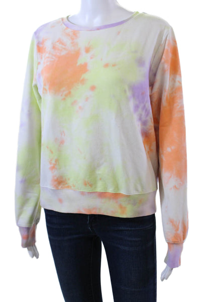 Wildfox Womens Cotton Long Sleeve Round Neck Tie Dye Sweater Multi Size M