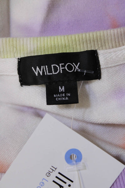 Wildfox Womens Cotton Long Sleeve Round Neck Tie Dye Sweater Multi Size M