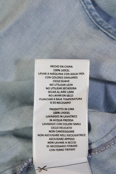 Soft Joie Women's Collared Long Sleeves Button Up Chambray Shirt Size S
