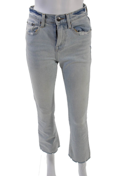 Pistola Women's Light Wash High Waist Pockets Straight Leg Denim Pants Size 25