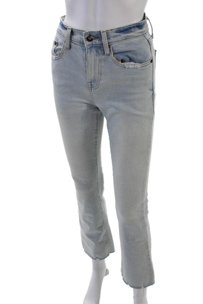 Pistola Women's Light Wash High Waist Pockets Straight Leg Denim Pants Size 25