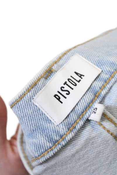 Pistola Women's Light Wash High Waist Pockets Straight Leg Denim Pants Size 25