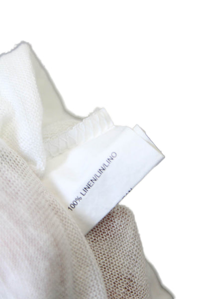 C&C California Women's V-Neck Sleeveless Basic Cotton T-Shirt White Size S