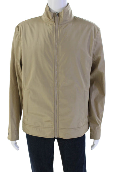 Michael Kors Mens Zippered Long Sleeve Basic 2 in 1 Vest Jacket Solid Tan Size X