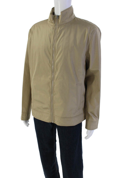 Michael Kors Mens Zippered Long Sleeve Basic 2 in 1 Vest Jacket Solid Tan Size X