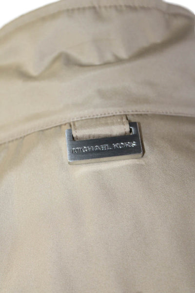 Michael Kors Mens Zippered Long Sleeve Basic 2 in 1 Vest Jacket Solid Tan Size X