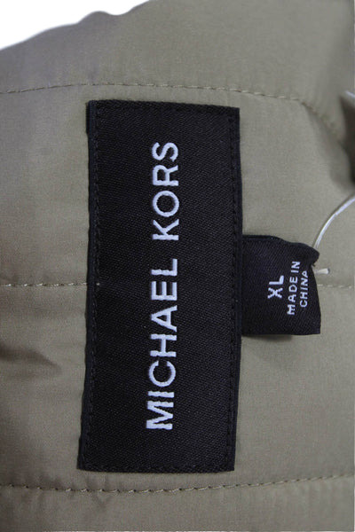Michael Kors Mens Zippered Long Sleeve Basic 2 in 1 Vest Jacket Solid Tan Size X