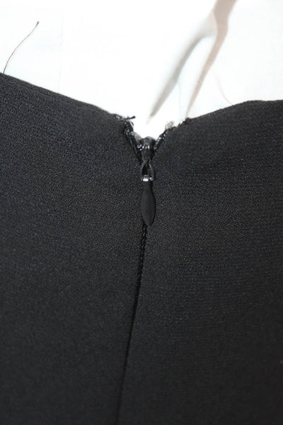 MNG Womens Flower Detail Ruched Zip Up Asymmetrical Skirt Black Size 6