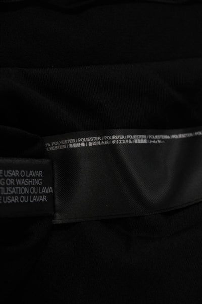 MNG Womens Flower Detail Ruched Zip Up Asymmetrical Skirt Black Size 6