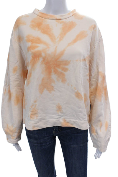 Maison Scotch Womens Long Sleeve Tie Dye Print T Shirt Orange Size XS