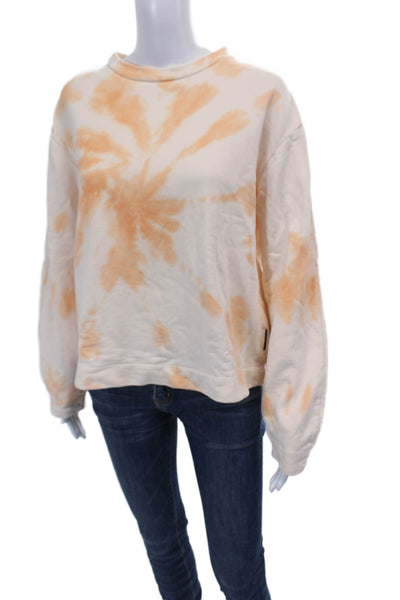 Maison Scotch Womens Long Sleeve Tie Dye Print T Shirt Orange Size XS