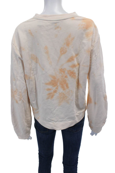 Maison Scotch Womens Long Sleeve Tie Dye Print T Shirt Orange Size XS