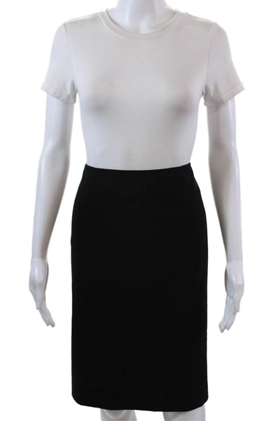 Theory Womens Knee Length Golda 2 Urban Pencil Skirt Black Wool Size 2