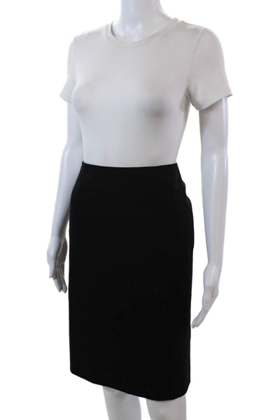 Theory Womens Knee Length Golda 2 Urban Pencil Skirt Black Wool Size 2